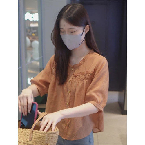 小香风短袖衬衫女夏款