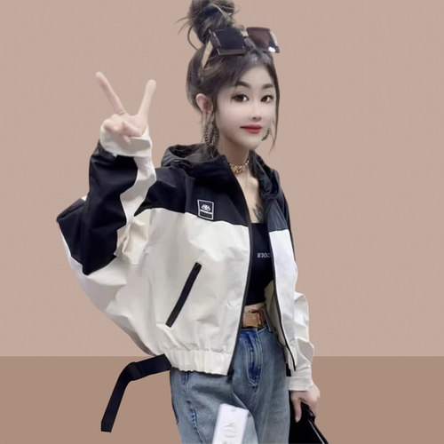 春秋短款工装外套女2024欧货