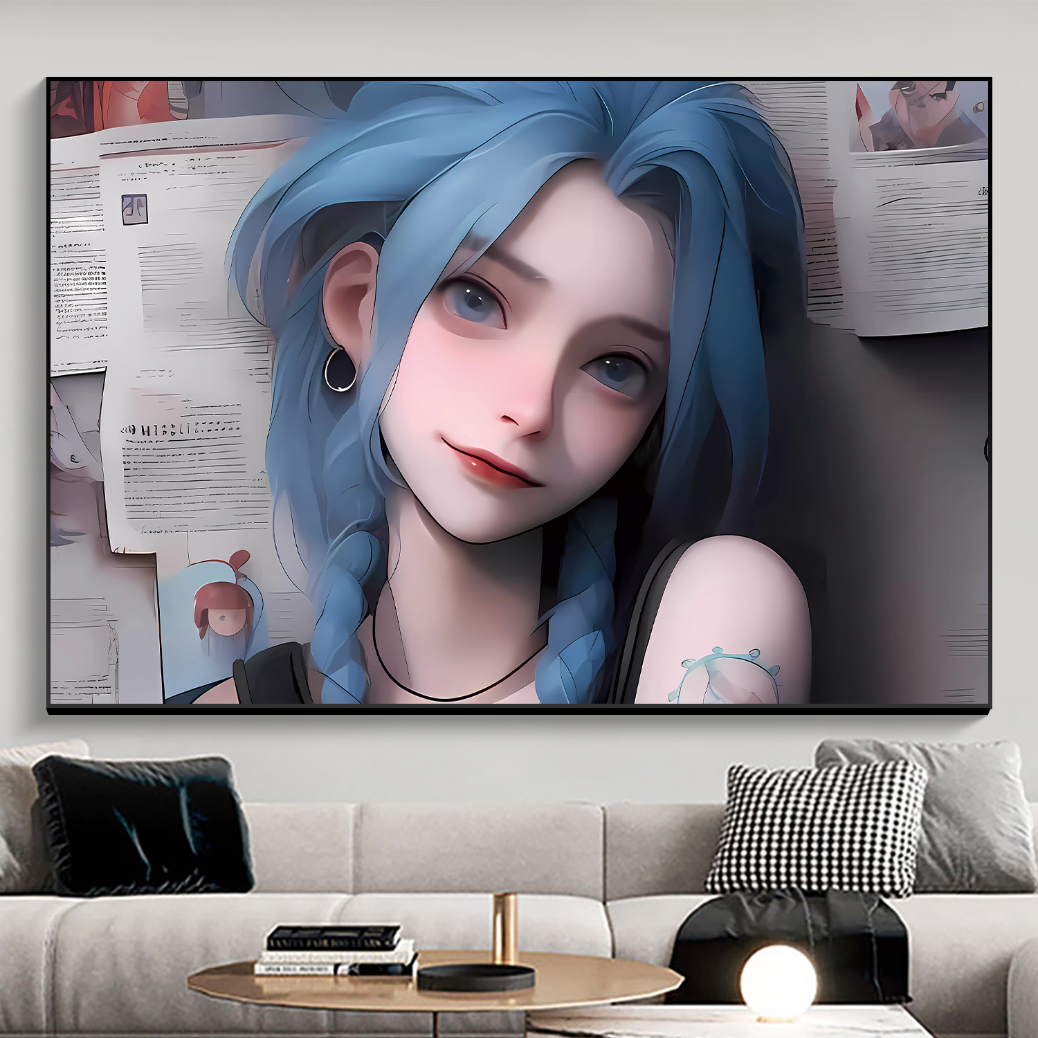 电竞房间英雄联盟金克丝装饰挂画