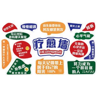 心理咨询室布置文化墙面软装饰画贴纸心灵驿站治疗愈空间健康情绪