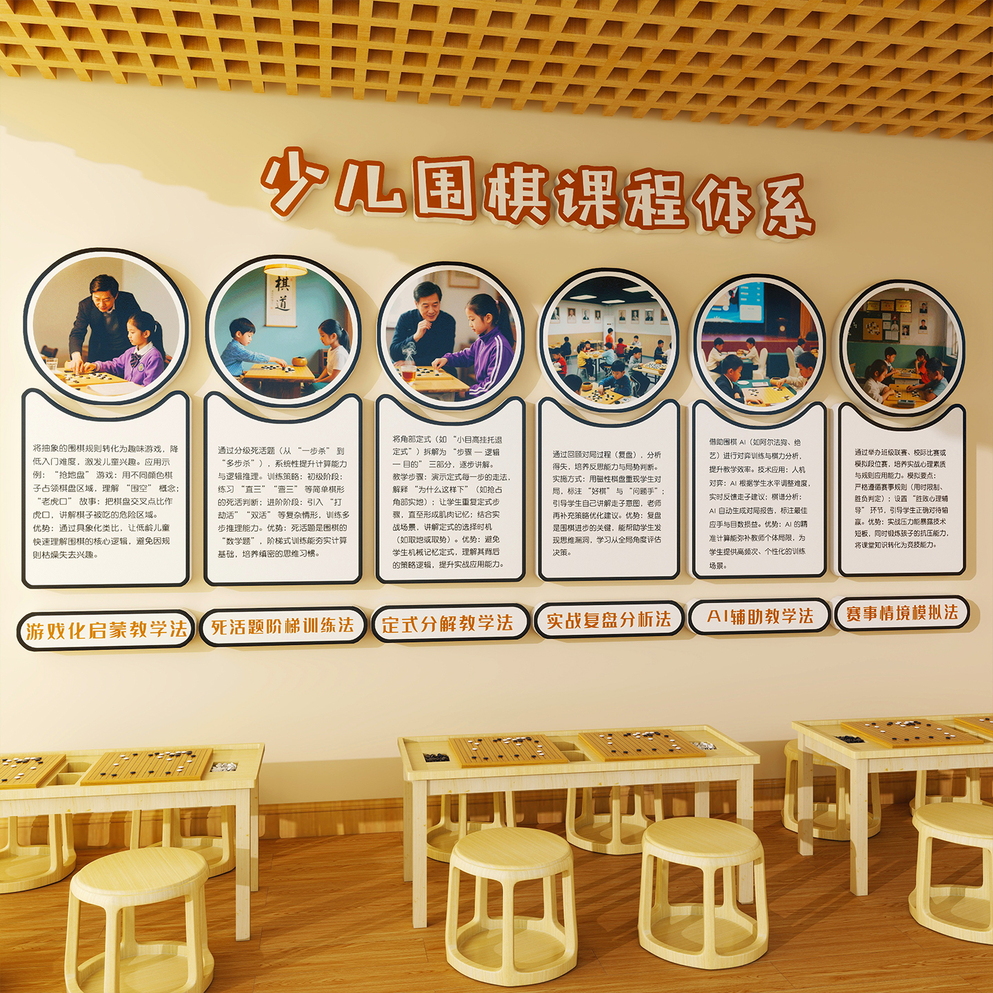 围棋少儿培训班墙面装饰