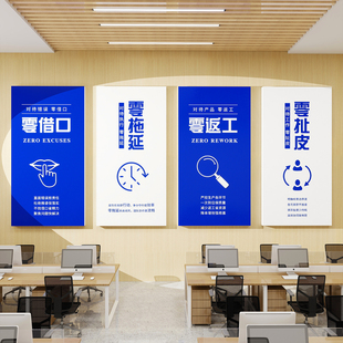 公司进门形象墙办公室氛围布置企业文化墙面装饰挂画励志标语贴纸
