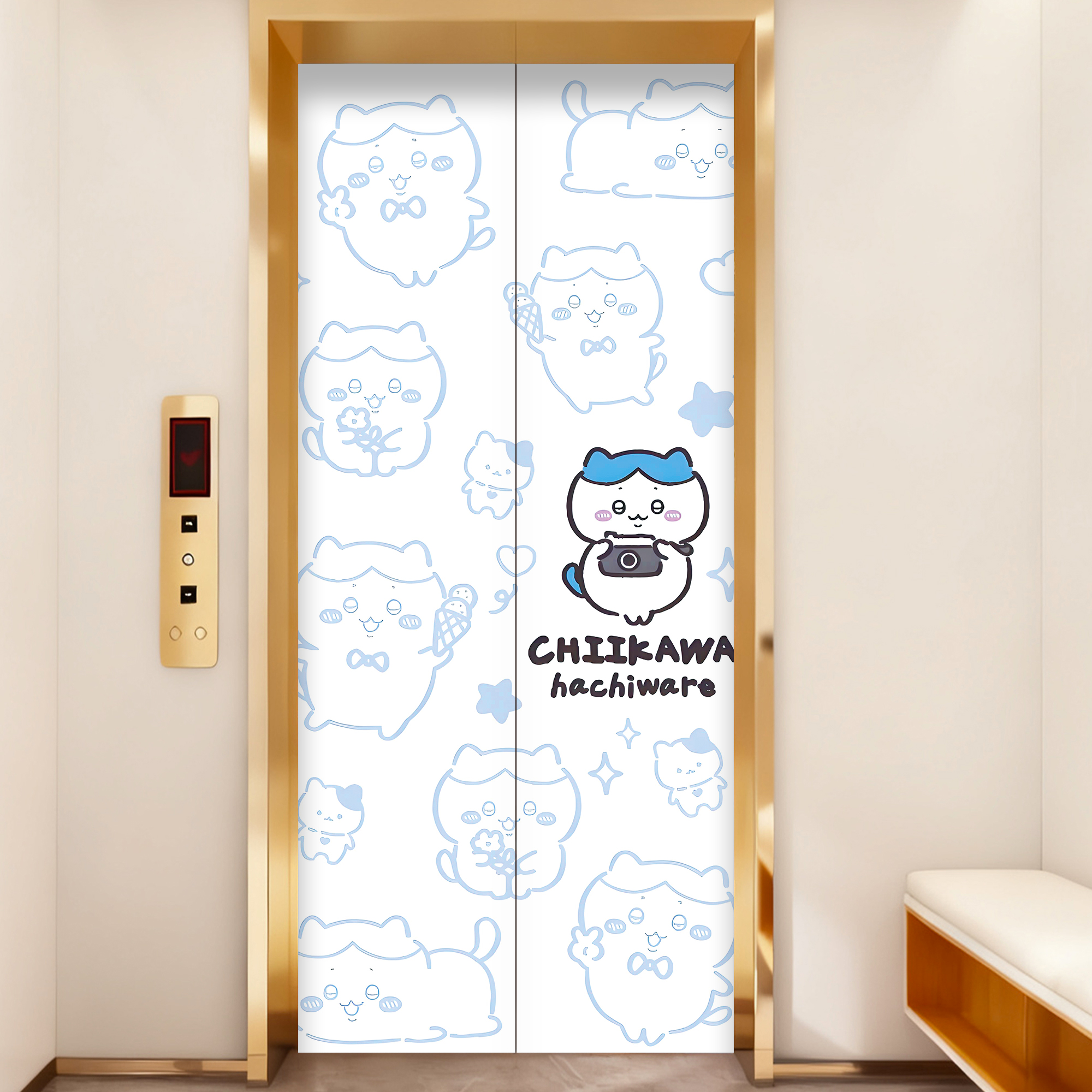 电梯门贴纸入一梯一户装饰画