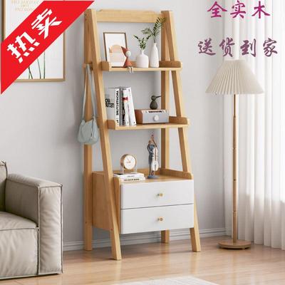 ir全实木床头柜书架组合床头卧室房间展厅客厅储物收纳置物落地书