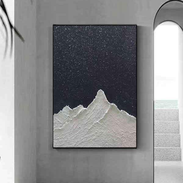 肌理手绘油画星夜客厅装饰画玄关挂画纯手工抽象画简约现代