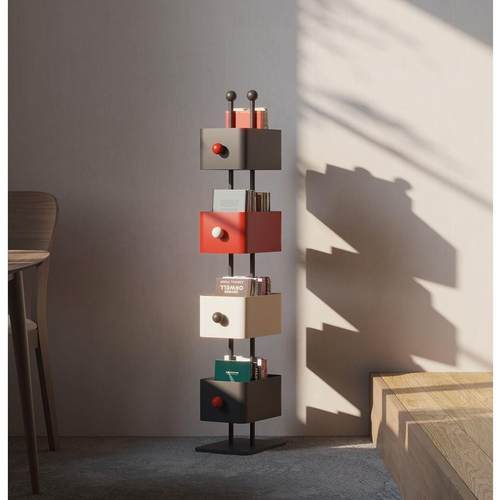 家用落地多层网红书架客厅铁艺创意置物架转角收纳展示柜隐形书柜