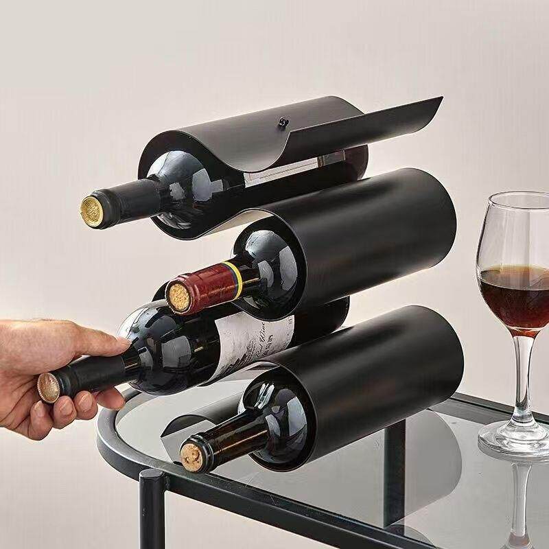 红酒架北欧现代轻奢创意桌摆柜内收纳摆件金属高级客厅摆设装饰品