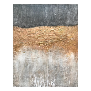 HW.paint原创手绘《金碧辉煌》客厅油画装饰画玄关背景墙肌理挂画