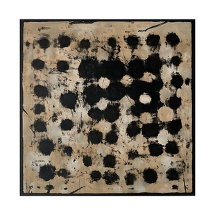 HW.ART手绘油画《瞳仁》客厅侘寂风挂画餐厅装饰画卧室简约抽象画