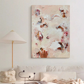 饰画玄关抽象手工挂画 客厅侘寂风装 HW.paint原创手绘油画 舟序