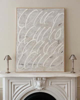 HW.ART手绘油画《囊萤映雪》客厅手工装饰挂画玄关卧室抽象侘寂风