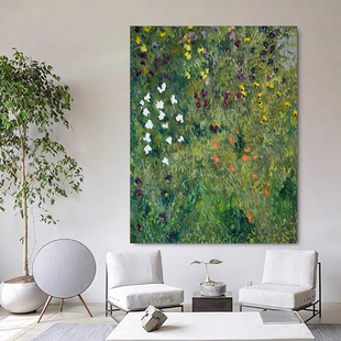 HW.piant原创手绘油画《芳甸缀彩》侘寂风玄关肌理挂画客厅装饰画