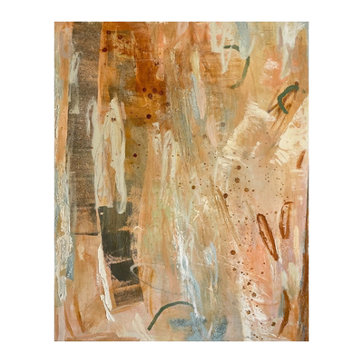 HW.paint原创手绘《流年遥》玄关竖版挂画手工抽象客厅油画装饰画
