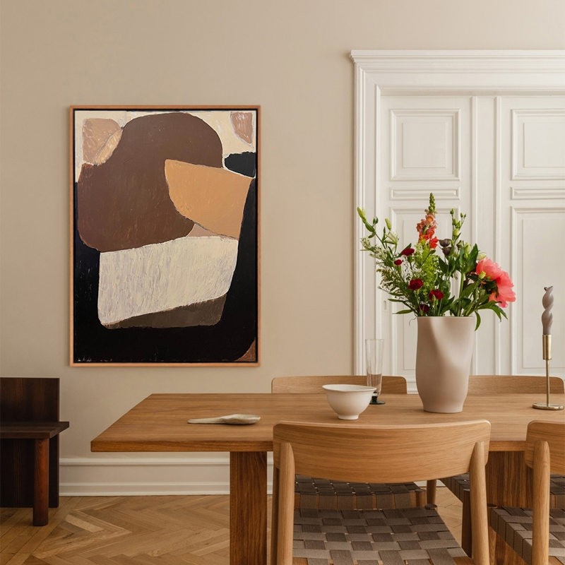 HW.ART原创手绘油画《曼彤》侘寂风装饰画客厅手工高级感抽象挂画