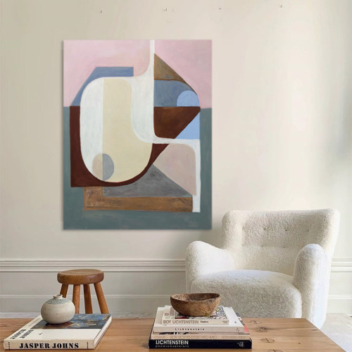 HW.paint纯手绘油画《响巧》客厅侘寂风挂画玄关装饰画手工抽象画