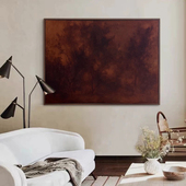 饰画客厅高级感抽象挂画 餐厅侘寂风装 HW.paint纯手绘油画 孤怀