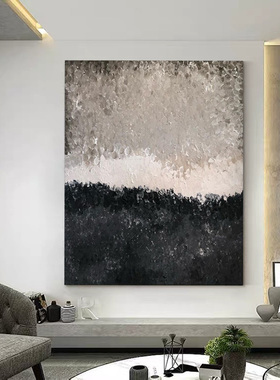 HW.Paint《暮光之海》客厅侘寂风油画玄关餐厅卧室样板间大幅挂画