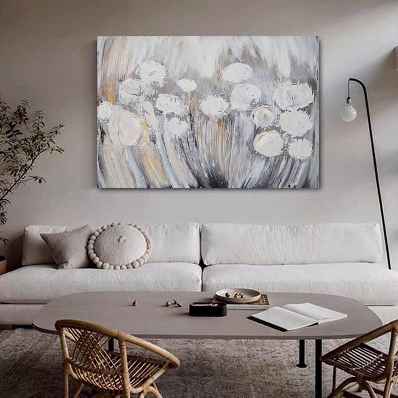 原创手绘日式极简风客厅装饰画