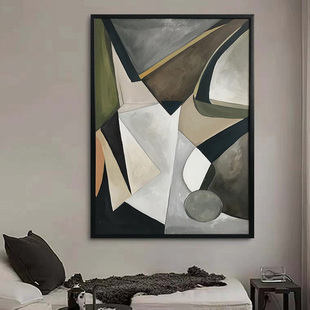 时光记忆 HW.paint原创手绘 纯手工赤贫风客厅抽象油画玄关挂画