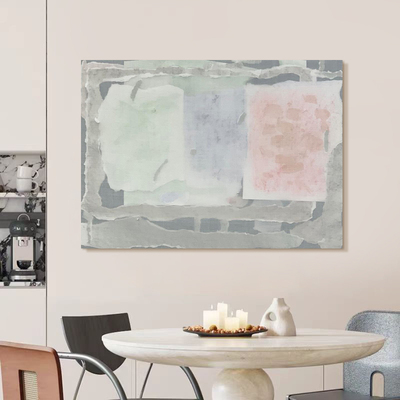 HW.piant原创手绘油画《暖阁憩息》侘寂风抽象装饰画客厅艺术挂画