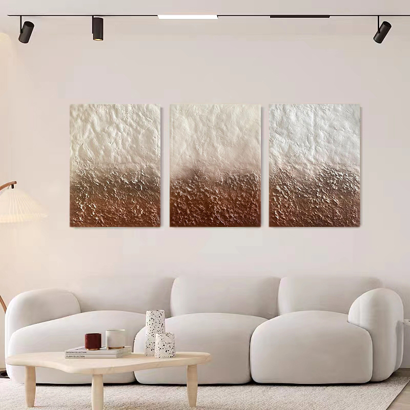 HW.ART原创手绘《梦境循环》极简风客厅装饰画餐厅手工厚肌理挂画