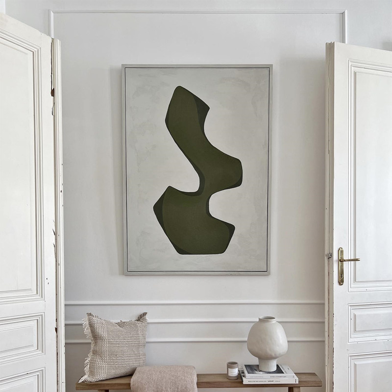 piant原创手绘《蒹葭》客厅油画样板间装饰画玄关立体抽象挂画