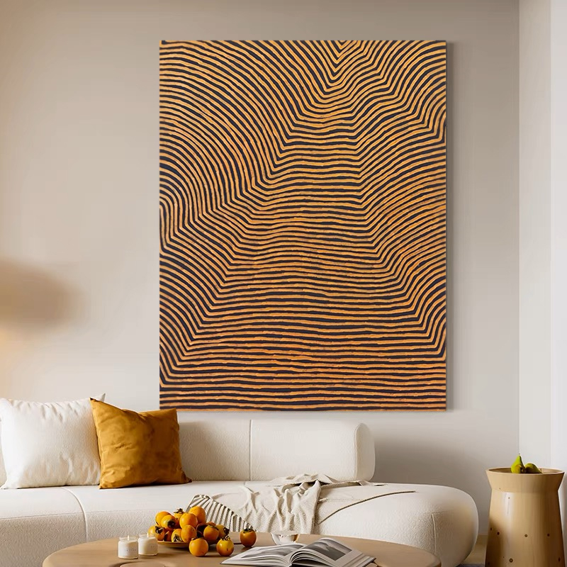 HW.ART手绘油画《传送门》侘寂风装饰画客厅挂画玄关餐厅抽象手工