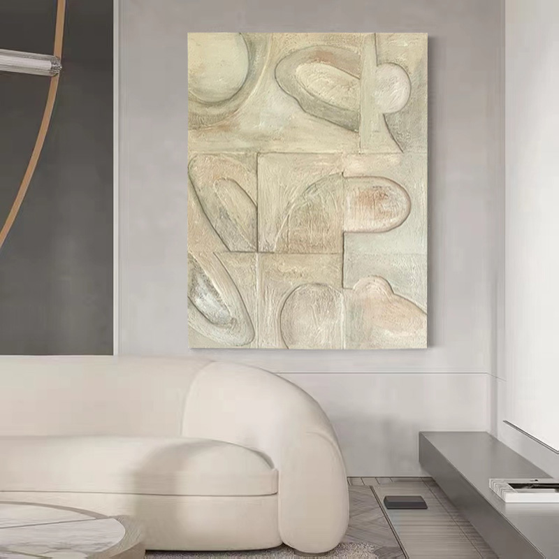 piant原创手绘《威廉古堡》客厅赤贫风油画极简风肌理餐厅挂画