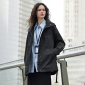 户外高级感加绒外套 秋季 GIOVANNI VALENTINO女士连帽风衣中长款