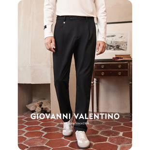 VALENTINO新款 黑色西装 裤 男秋冬季 GIOVANNI 休闲裤 直筒长裤 加绒