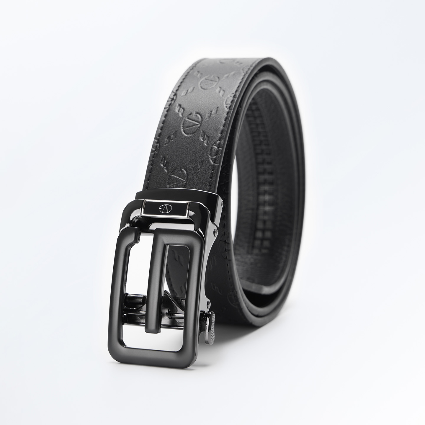 GIOVANNI VALENTINO男款春秋季新款针扣简约真皮皮带商务休闲腰带