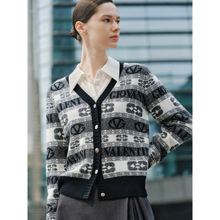 女士高级感短款 纯羊毛针织开衫 毛衣外套 VALENTINO春秋季 GIOVANNI