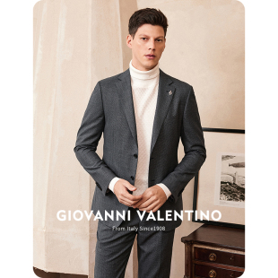 羊毛 春季 GIOVANNI 正装 单西服外套 VALENTINO商务休闲格纹男西装