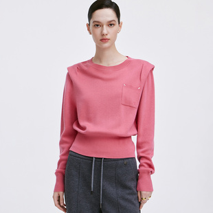 女士休闲百搭时尚 GIOVANNI 针织衫 圆领长袖 毛衣 VALENTINO春秋季