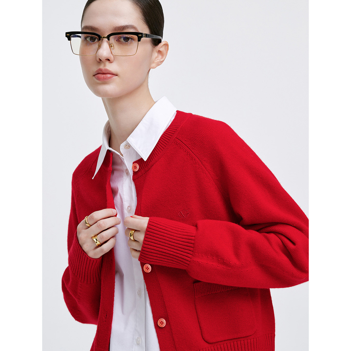 GIOVANNI VALENTINO全羊毛针织开衫女士秋冬季休闲圆领毛衣外套,女装/女士精品,毛针织衫,淘宝优惠券,粉丝福利购,淘宝优惠卷