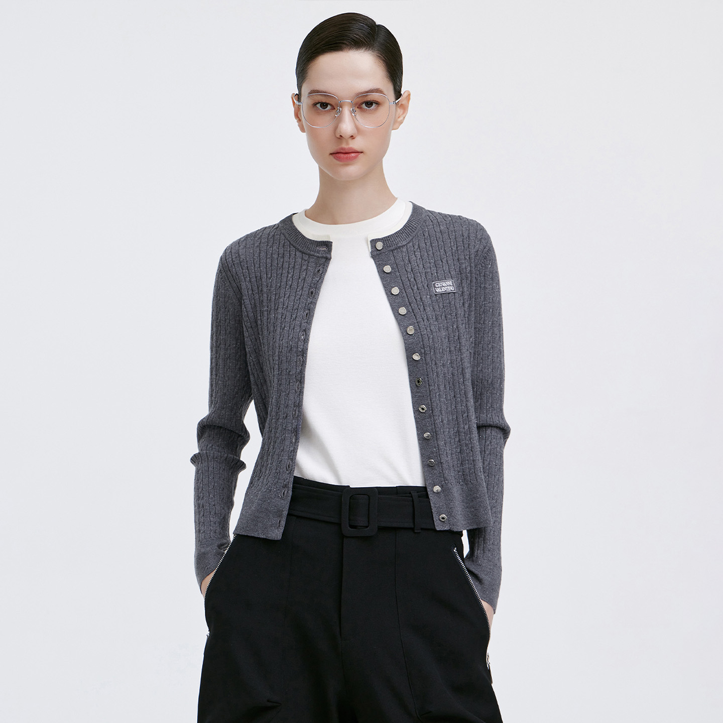 卓凡尼·华伦天奴短款针织开衫