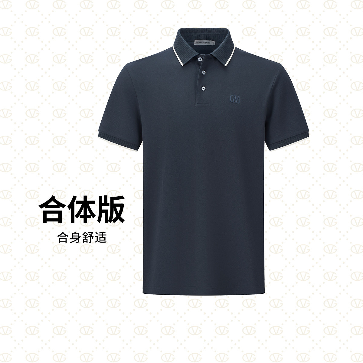 GIOVANNI VALENTINO/卓凡尼·华伦天奴夏季男士休闲POLO衫短袖