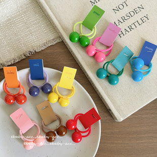 韩系糖豆小揪揪头绳儿童糖果色发圈女童马尾彩色发绳弹力头绳皮筋