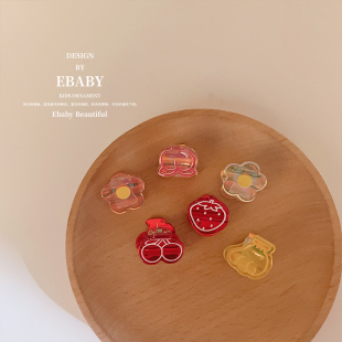 网红儿童抓夹镭射花朵鲨鱼夹婴幼儿额头碎发夹发抓刘海夹不伤发