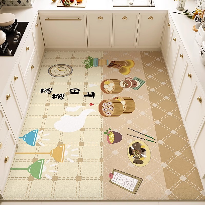 全铺大面积pvc防水地毯免清洗厨房地垫防滑防油可擦免洗耐脏专用
