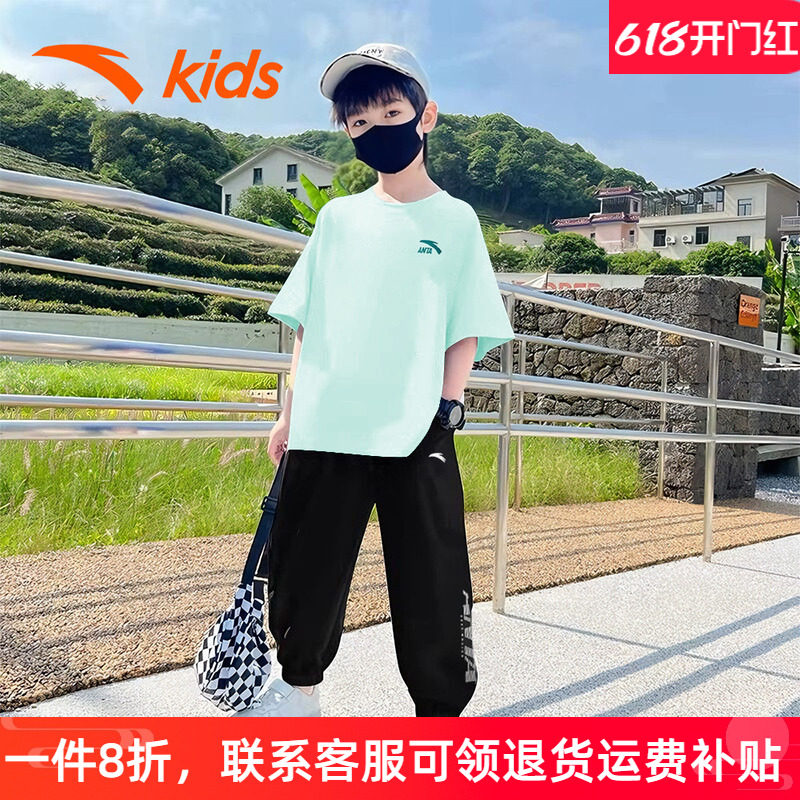 安踏男童运动套装两件套夏季