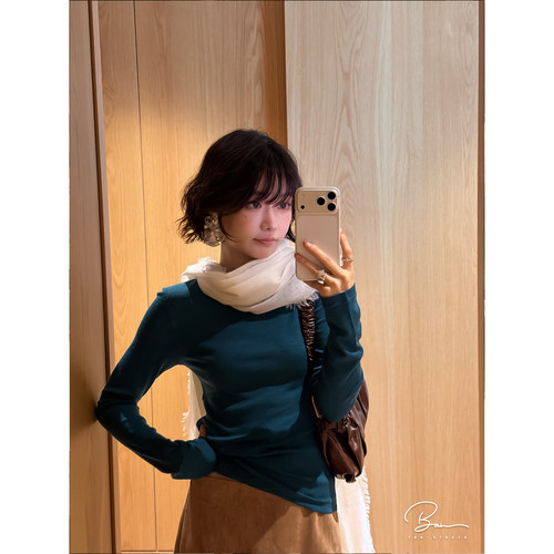 佟小白100羊毛修身打底T恤女