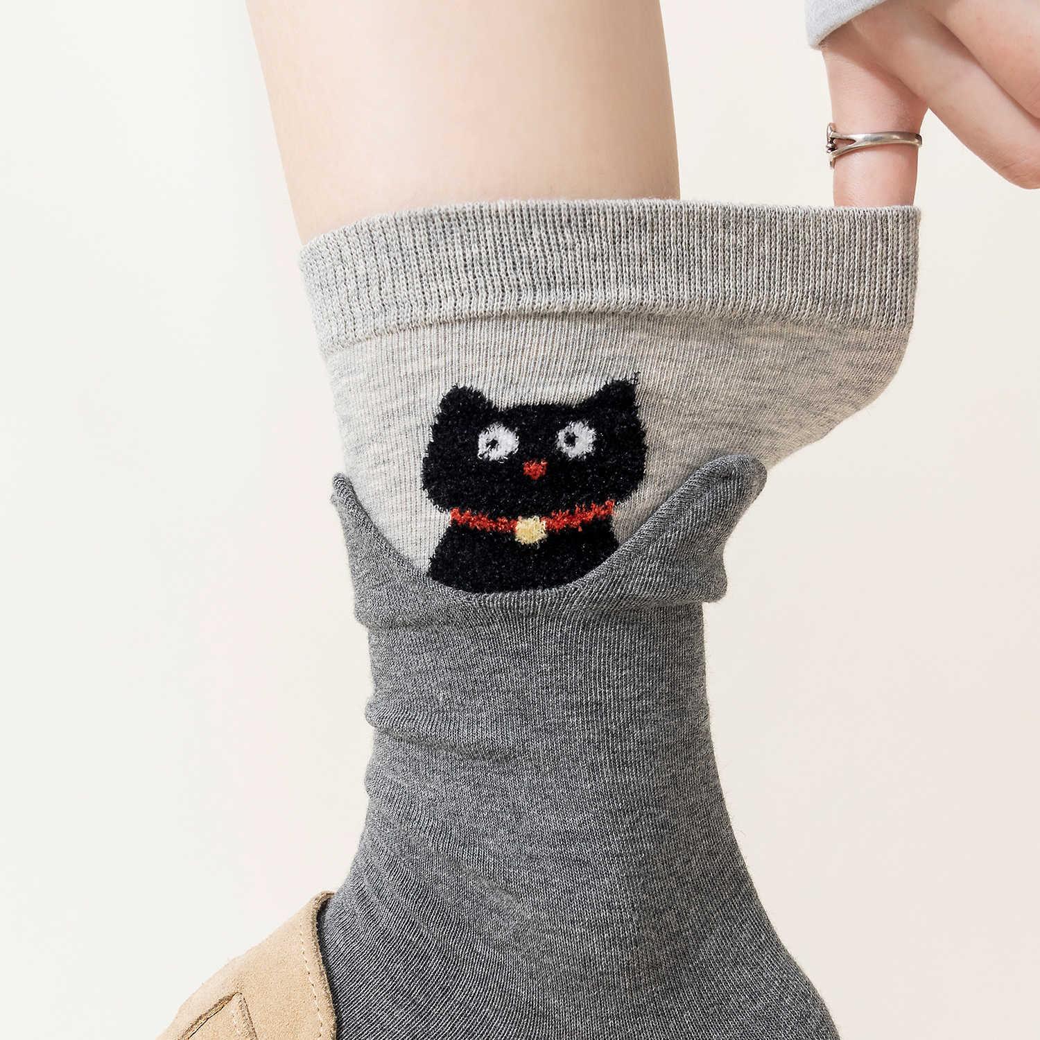 猫咪袜子女春秋款长袜卡通可爱