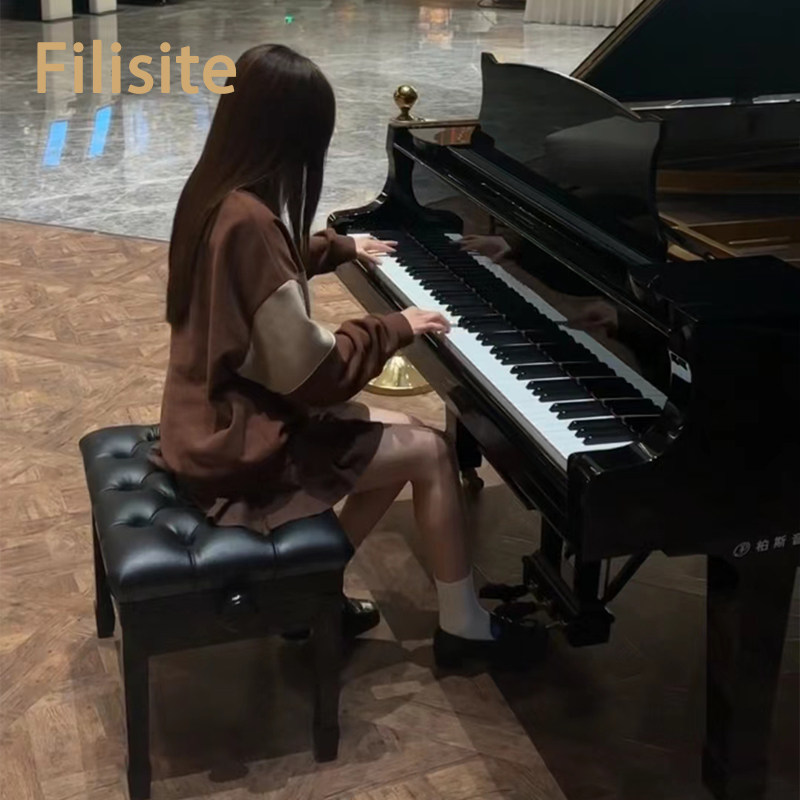 钢琴凳可升降橡木液压自动升降调节书箱儿童专用电子琴古筝琴凳子