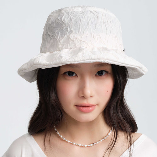 宽檐立体压花防晒渔夫帽度假风女