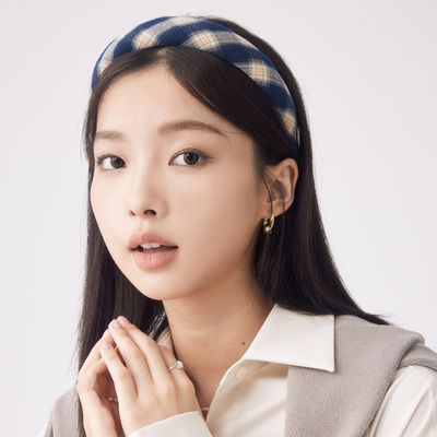 复古格纹发箍2025新款