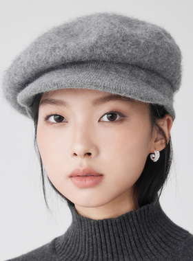 clásico针织羊毛报童帽复古画家帽秋冬新款显脸小马术帽