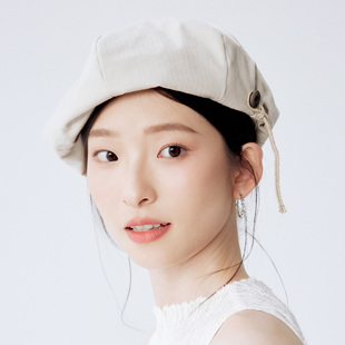 clásico原创设计光泽纽扣褶皱贝雷帽百搭耐磨抽绳调节八角帽子