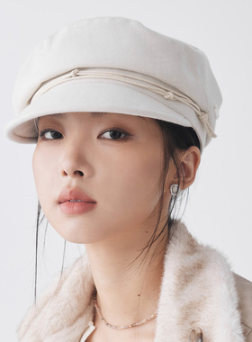 clásico织带平顶报童帽纯色秋冬复古简约平顶鸭舌帽