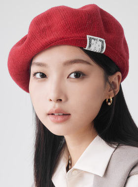 clásico针织羊毛贝雷帽安可拉红贝雷帽秋冬薄款贝雷帽